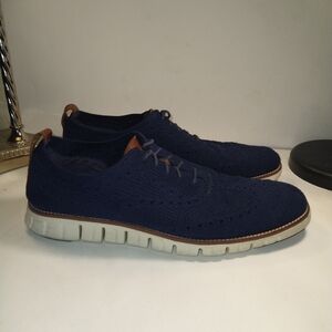 Cole Haan Zerogrand Stitchlite Wingtip Blue Oxford Shoes Men's sz 11.5M.